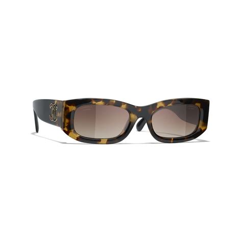 chanel rectangle sunglasses dark tortoise|chanel sunglasses gradient lens.